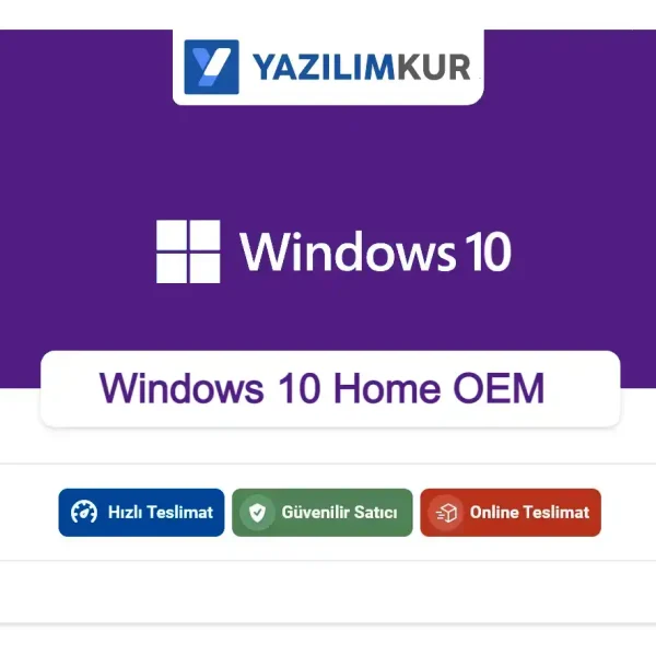 Windows 10 Home OEM 32-64 Bit Lisans Anahtarı