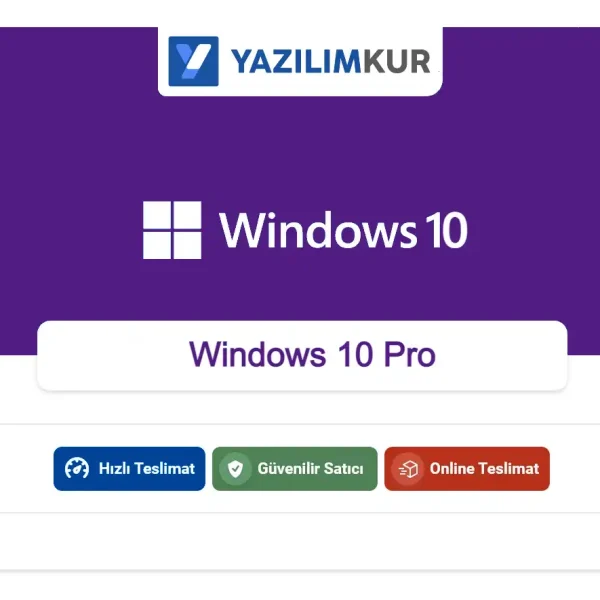 Windows 10 Pro 32-64 Bit Lisans Anahtarı
