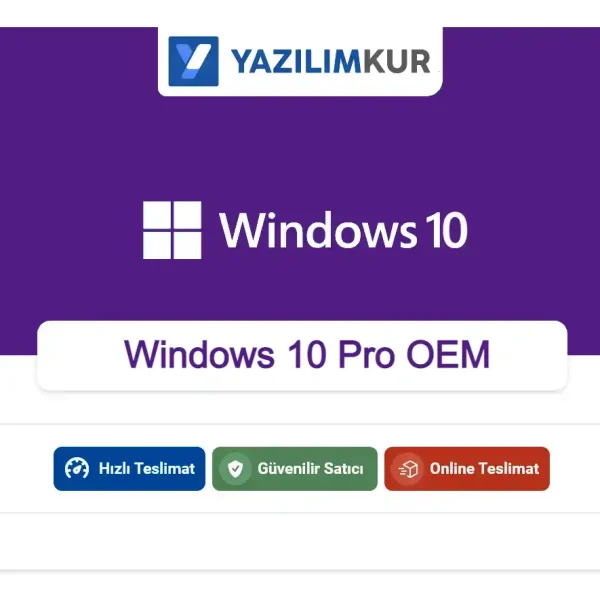 Windows 10 Pro OEM 32-64 Bit Lisans Anahtarı