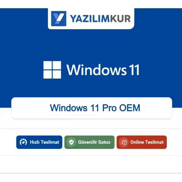 Windows 11 Pro OEM 32-64 Bit Lisans Anahtarı