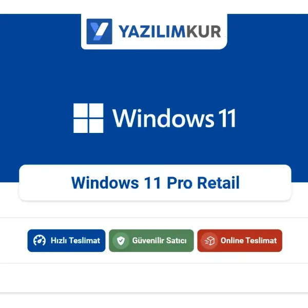 Windows 11 Pro Retail 32-64 Bit Lisans Anahtarı