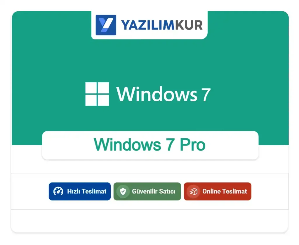 Windows 7 Pro 32-64 Bit Lisans Anahtarı