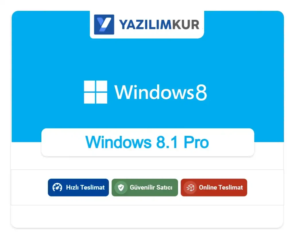 Windows 8.1 Pro 32-64 Bit Lisans Anahtarı