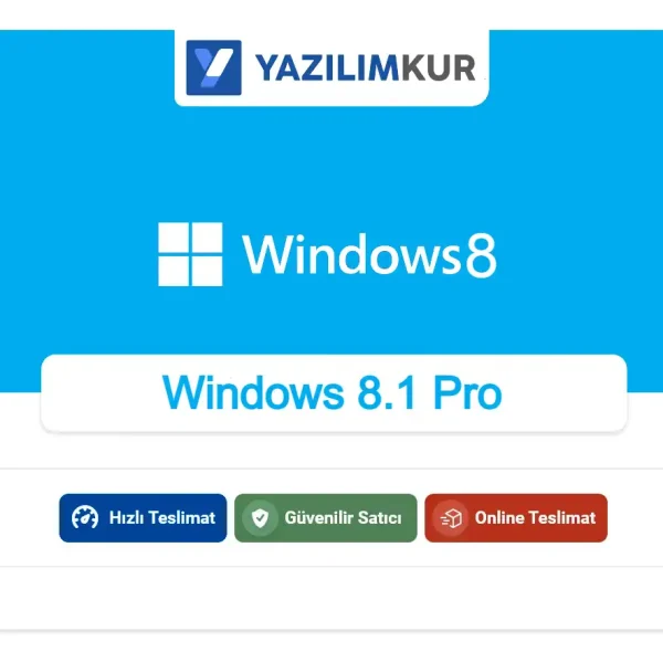 Windows 8.1 Pro 32-64 Bit Lisans Anahtarı